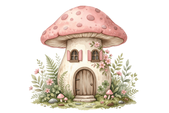 Bringing Whimsy to Life with Mushroom House PNG and Fairy Garden PNG Designs