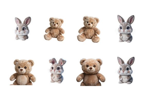 Cute 3D Animal PNG Bundle: Adorable Clipart
