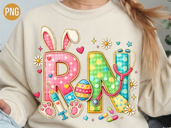 Elevate Your Easter Crafts with the RN Nurse Bunny Medical PNG Design
