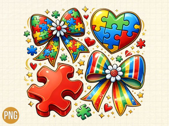 Evaluating the Autism Awareness Heart Ribbon Bow PNG for Creative Projects