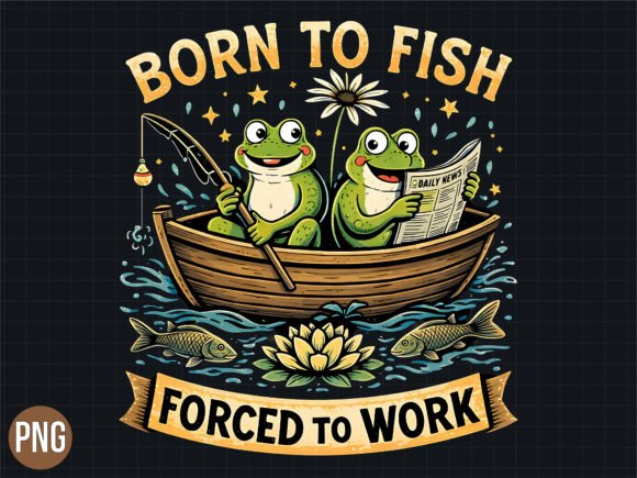 Evaluating the Born to Fish Forced to Work Fishing PNG for Creative Projects