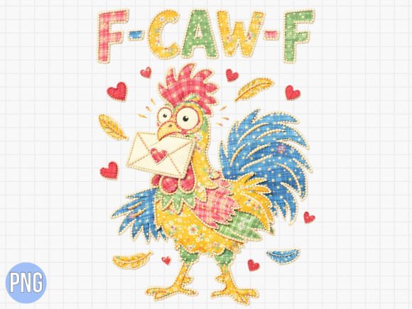 F-CAW-F Rooster Valentine Love PNG Shirt: Elevating Print-on-Demand with High-Quality Digital Design