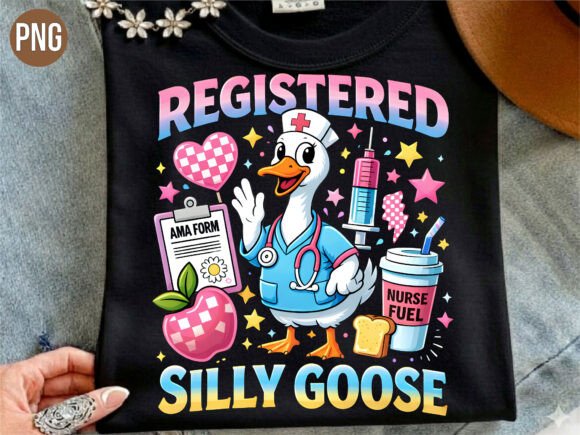 Funny Registered Silly Goose Nurse PNG