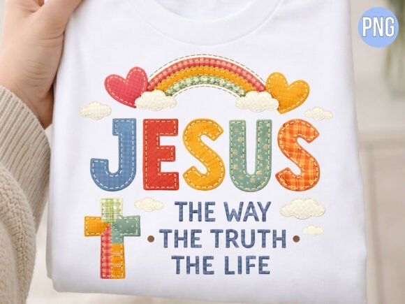 Jesus the Way Truth Life Rainbow PNG