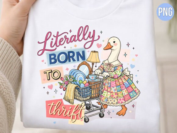 Literally Born to Thrift Goose PNG: A Practical Asset for POD and Creative Design