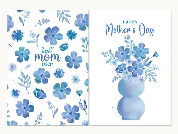 Mother’s Day Floral Watercolor Card Set