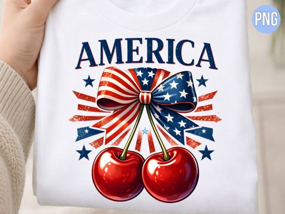 Strategic Design Application: Leveraging America Cherry Patriotic Bow Art PNG for Brand and Creative Impact