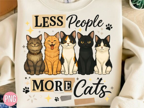 Unleashing Creativity with the Less People More Cats Funny Pet PNG